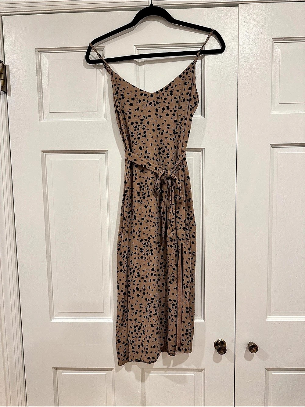 Abercrombie & Fitch Animal Print MIDI Dress in Brown & Black Size XS petite